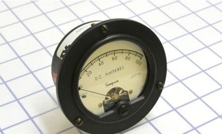 Simpson Electric Panel Meters & Gauges 00120 - Panel Meter, 0-100ADC, 3.5in., 50mVDC Shunt Rated (00120)