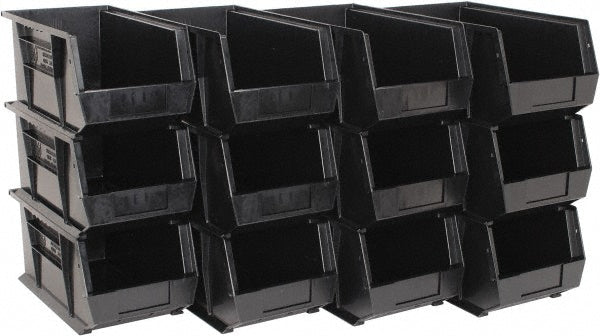 Quantum Storage QUS240COCS Quantum Storage Polypropylene Hopper Stacking Bin - Pack of 12 (QUS240COCS)