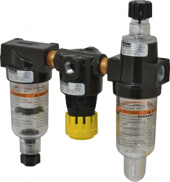 Parker 14A1C00002 Parker FRL Combination Unit: 1/4" NPT, Miniature, 3 Pc. (14A1C00002)