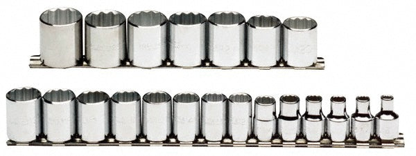 Proto J52215 Proto Socket Set: Standard, 21 Pc, 3/8" Drive, 6.00 to 26.00 mm (J52215)