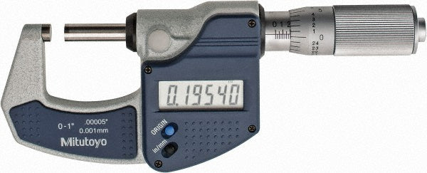 Mitutoyo 293-832-32 Mitutoyo Electronic Outside Micrometer: 0.00 mm to 1", Solid (293-832-32)