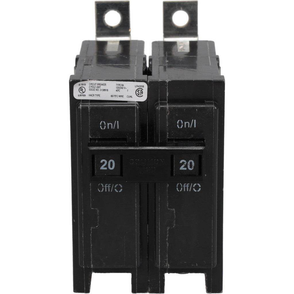 Eaton Cutler-Hammer BAB2020 Eaton Cutler-Hammer 20 Amp, 120/240 VAC, 2 Pole, Bolt On Miniature (BAB2020)