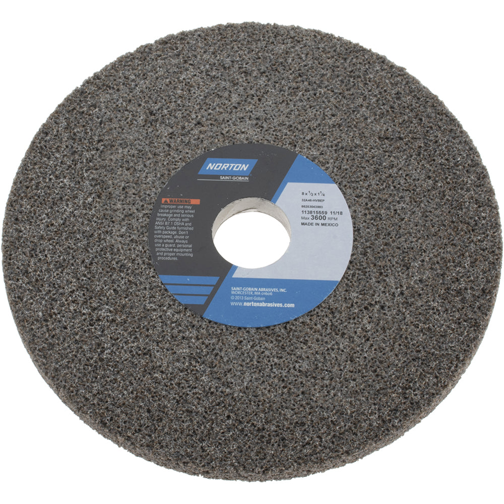 Norton 66253043883 Norton Surface Grinding Wheel: 8" Dia, 1/2" Thick, 1-1/4" Arbor (66253043883)