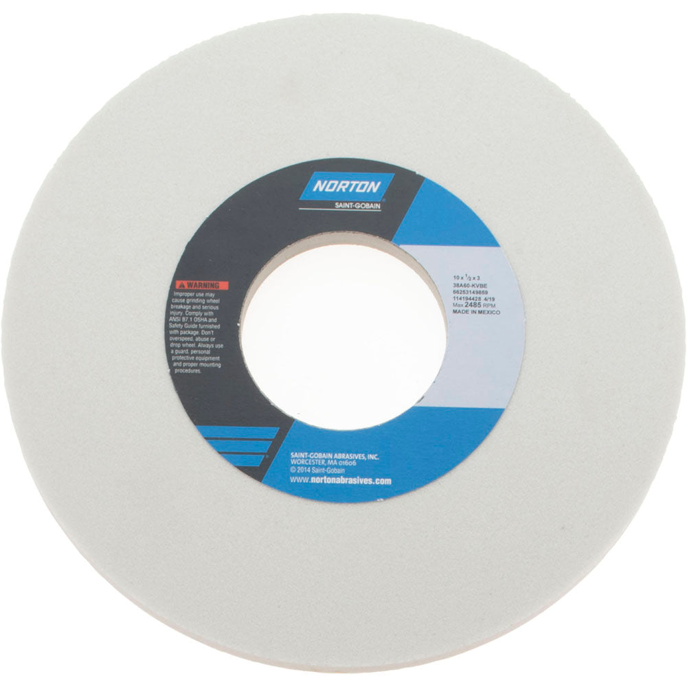 Norton 66253149859 Norton Surface Grinding Wheel: 10" Dia, 1/2" Thick, 3" Arbor, 60 (66253149859)