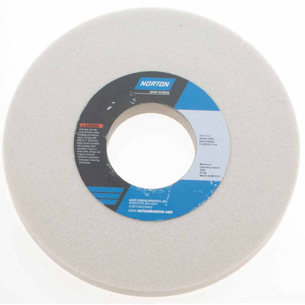Norton 66253160892 Norton Surface Grinding Wheel: 10" Dia, 1" Thick, 3" Arbor, 46 Grit (66253160892)