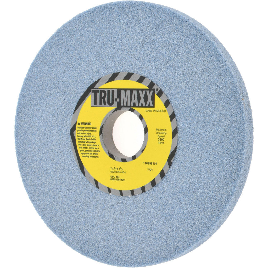 Tru-Maxx 66253255400 Tru-Maxx Surface Grinding Wheel: 7" Dia, 1/2" Thick, 1-1/4" Arbor (66253255400)