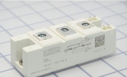 Semikron Power Modules SKKT122/18E - POWER MODULE 122A 1800V DUAL-SCR (07894040)