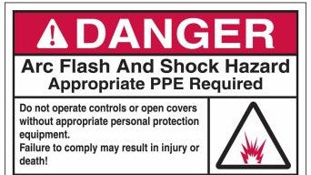 Brady Labels 102308 - Arc Flash Labels, DANGER w/Pictogram (102308)