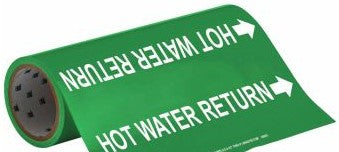Brady Labels 109251 - Hot Water Return Pipe Marker, 30' H x 12 W, Roll (109251)