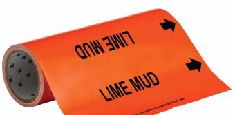 Brady Labels 109361 - LIME MUD Pipe Marker, 30' H x 12 W, Roll of 30' (109361)