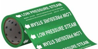 Brady Labels 109440 - Low Pressure Steam Pipe Marker, 30' H x 8 W, Roll (109440)