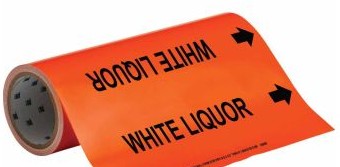 Brady Labels 109889 - White Liquor Pipe Marker, 30' H x 12 W, Roll of (109889)