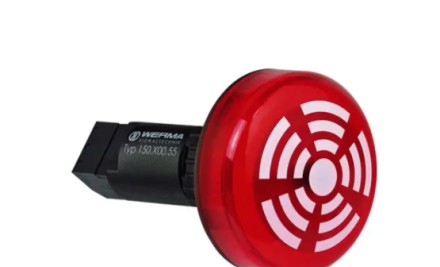 Werma Audible Signaling Devices 15010055 - Buzzer, Continuous, 24VDC, W/Red LED 80dB, IP65 (15010055)