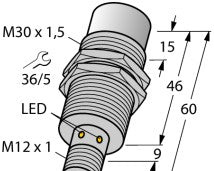 Turck Inductive Proximity NI30U-EM30WD-AP6X - Sensor, Proximity, 30mm Sensing (1634821)