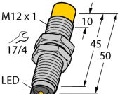Turck Inductive Proximity NI10U-M12-AN6X - Sensor, Proximity; UPROX BARREL; 3 WIRE (1634825)