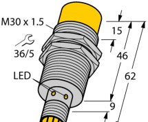 Turck Inductive Proximity NI30U-M30-AP6X-H1141 - Sensor, Proximity, UPROX BARREL; 3 (1646631)