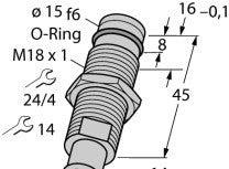 Turck Inductive Proximity BID2-G180-AP6/S212 - Sensor, Proximity, M18 Inductive; 2mm (1688003)
