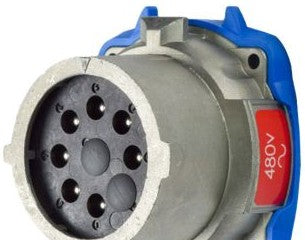 Meltric Plugs & Receptacles 17-18061 - Inlet, 20A, 480V, 6-P+G, DN9c (17-18061)