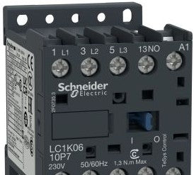Square D Contactors LC1K0610F7 - TeSys K Contactor, 3-Poles (3 NO), 1 NO Aux (244210)