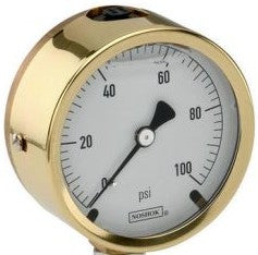 NOSHOK Panel Meters & Gauges 25-300-SST-1000-PSI - Pressure Gauge, 2.5in. Brass Case (25-300-SST-1000-psi)