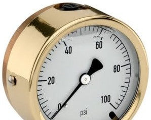 NOSHOK Panel Meters & Gauges 25-310-100-PSI - Pressure Gauge, 2.5in. Brass Case, Copper (25-310-100-psi)