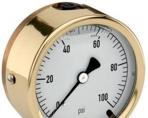 NOSHOK Panel Meters & Gauges 25-310-1000-PSI - Pressure Gauge, 2.5in. Brass Case, Copper (25-310-1000-psi)