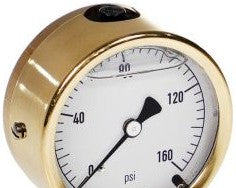 NOSHOK Panel Meters & Gauges 25-310-160-PSI - Pressure Gauge, 2.5in. Brass Case, Copper (25-310-160-psi)
