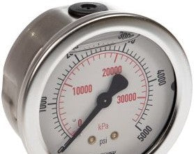NOSHOK Panel Meters & Gauges 25-911-5000-PSI/KPA - Pressure Gauge, 2.5in. 304SS Case (25-911-5000-psi/kPa)
