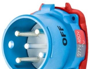 Meltric Plugs & Receptacles 33-38047 - Inlet, 30A, 277/480V, 3P+N+G, Poly, DS30 (33-38047)