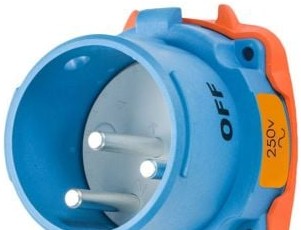 Meltric Plugs & Receptacles 33-38072 - Inlet, 30A, 250V, 2P+G, Poly, DS30 Decontactor (33-38072)