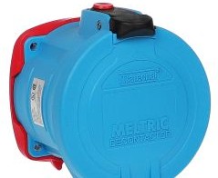 Meltric Plugs & Receptacles 33-64043 - Receptacle, 60A, 480V, 3P+G, Poly, DS60 (33-64043)