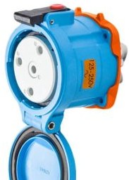 Meltric Plugs & Receptacles 33-64076 - Receptacle, 60A, 125/250V, 2P+N+G, Poly, DS60 (33-64076)