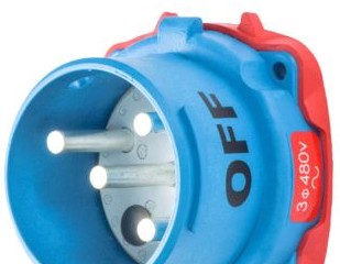 Meltric Plugs & Receptacles 33-68243-C-K04 - Inlet, 100A, 480V, 3P+G, Poly, DS100C (33-68243-C-K04)
