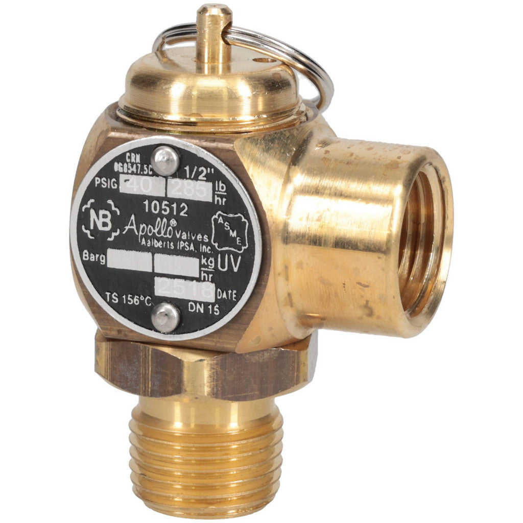 Apollo® 10-512-B40 Apollo® ASME Safety Relief Valve: 1/2" Inlet, 40 Max psi (10-512-B40)