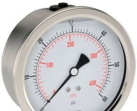 NOSHOK Panel Meters & Gauges 40-911-2000-PSI/BAR - Pressure Gauge, 4in. 304SS Case (40-911-2000-psi/bar)