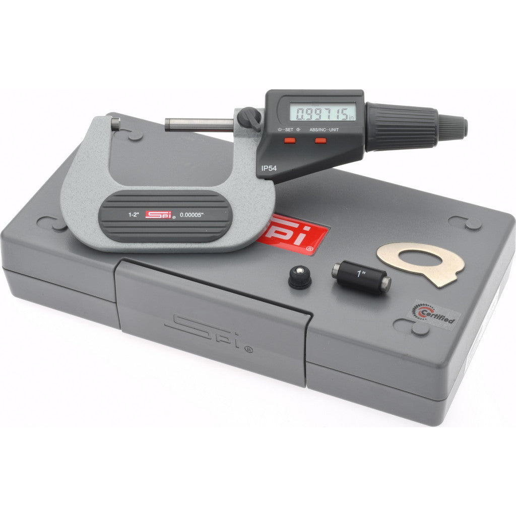 SPI CMS161205002 SPI Electronic Outside Micrometer: 25.00 mm to 2", IP54 (CMS161205002)