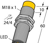 Turck Inductive Proximity NI10-G18-AZ3X - Sensor, Proximity, M18; 10mm Range; 2 Wire (4330101)