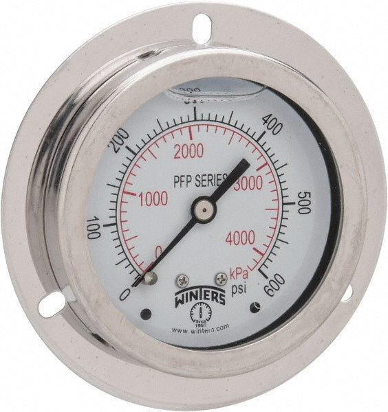 Winters PFP928-25FF-SG. Winters Pressure Gauge: 2-1/2" Dial Dia, 0 Min psi, 600 Max (PFP928-25FF-SG.)