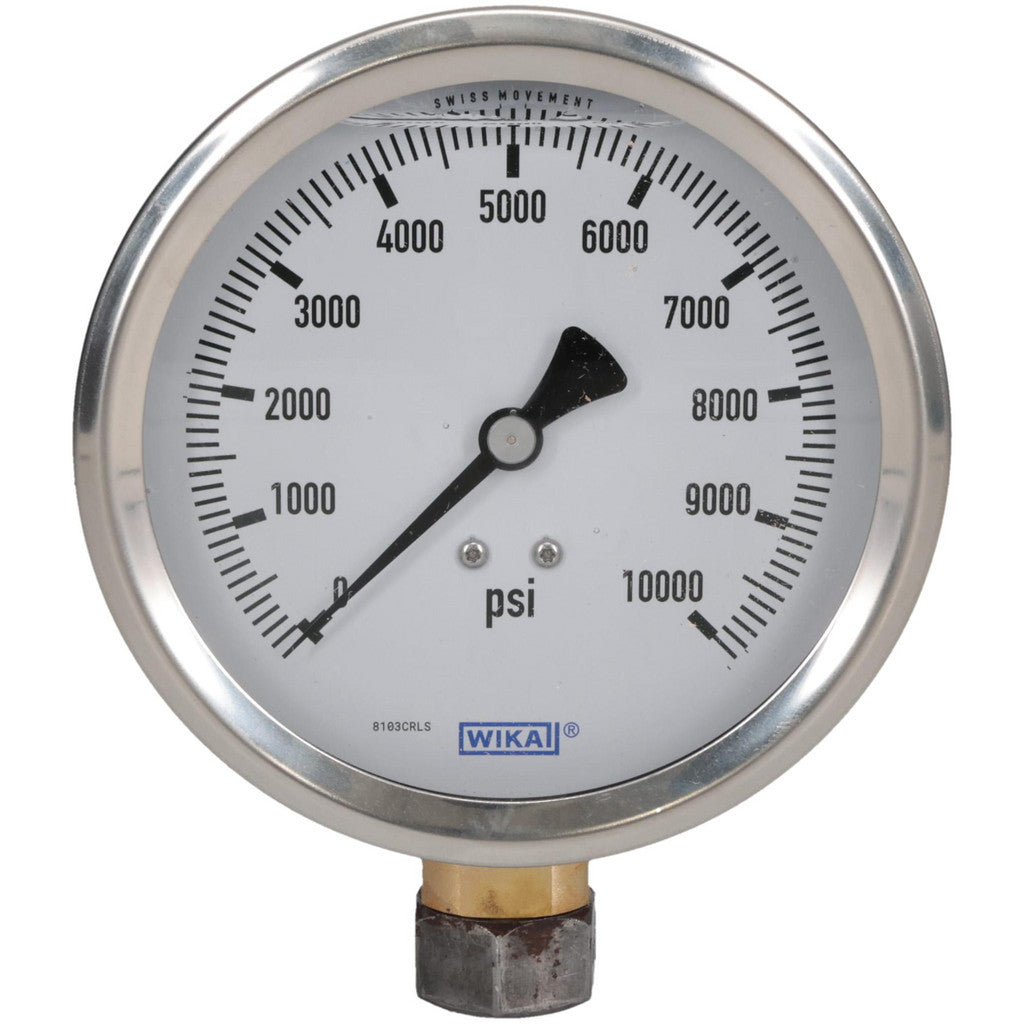 Wika 9699231 Wika Pressure Gauge: 4" Dial Dia, 0 Min psi, 10000 Max psi, 1/4", NPT (9699231)