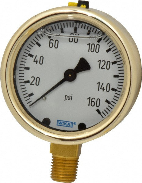 Wika 9310711 Wika Pressure Gauge: 2-1/2" Dial Dia, 0 Min psi, 160 Max psi, 1/4" (9310711)