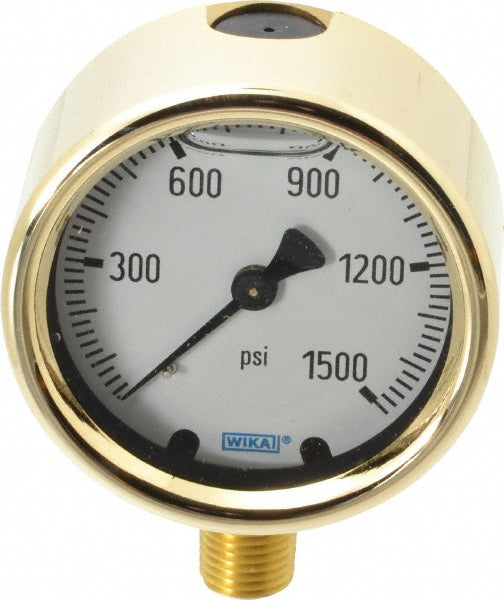 Wika 9310789 Wika Pressure Gauge: 2-1/2" Dial Dia, 0 Min psi, 1500 Max psi, 1/4" (9310789)