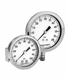 Ashcroft 83215 Ashcroft Pressure Gauge: 2-1/2" Dial Dia, -30 Min psi, 60 Max psi, 1/4" (83215)