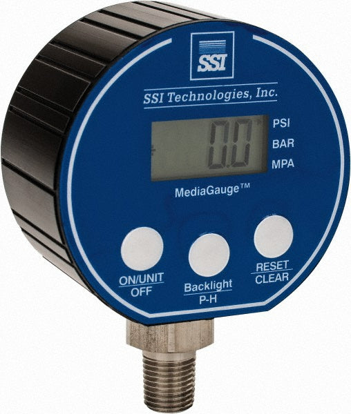 SSI Technologies MG-5000-A-9V-R SSI Technologies Pressure Gauge: 3" Dial Dia, 0 Min psi, 5000 (MG-5000-A-9V-R)