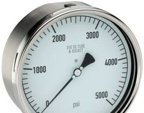 NOSHOK Panel Meters & Gauges 60-510-15-PSI/KG/CM2 - Pressure Gauge, 6in. 304SS Case (60-510-15-psi/kg/cm2)