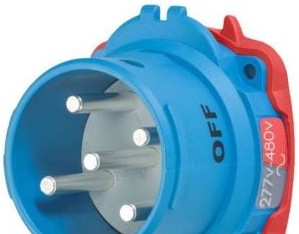 Meltric Plugs & Receptacles 63-38047 - Inlet, 30A, 277/480V, 3P+N+G, Poly, DSN30 (63-38047)