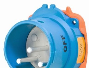 Meltric Plugs & Receptacles 63-38075 - Inlet, 30A, 125V, 1P+N+G, Poly, DSN30 Decontactor (63-38075)