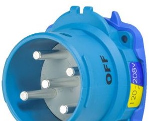 Meltric Plugs & Receptacles 63-38167 - Inlet, 30A, 120/208V, 3P+N+G, Poly, DSN30 (63-38167)