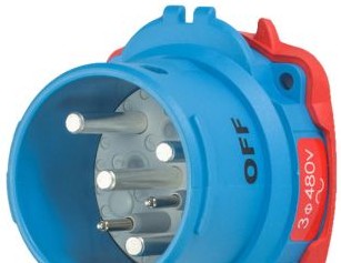 Meltric Plugs & Receptacles 63-68043-972 - Inlet, 60A, 480V, 3P+G, Poly, DSN60 (63-68043-972)