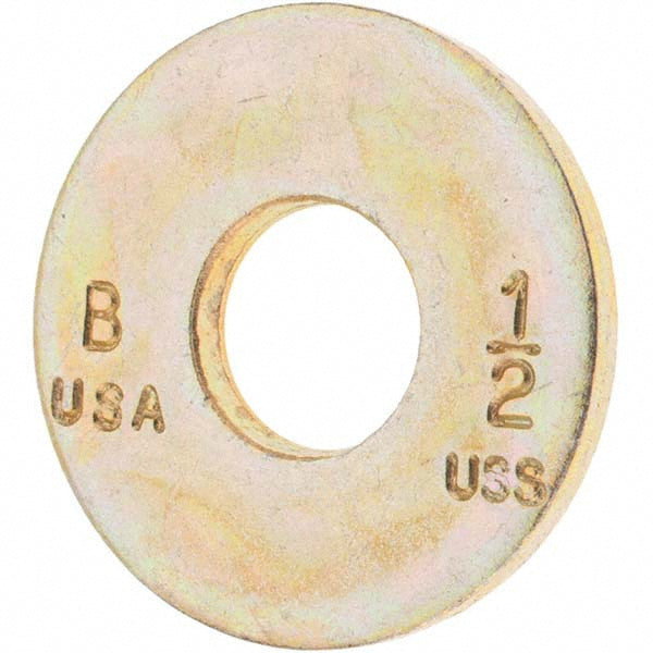 Bowmalloy 500204 Bowmalloy 1/2" Screw USS Flat Washer: Grade 9 Carbon Steel, Yellow Zinc (500204)