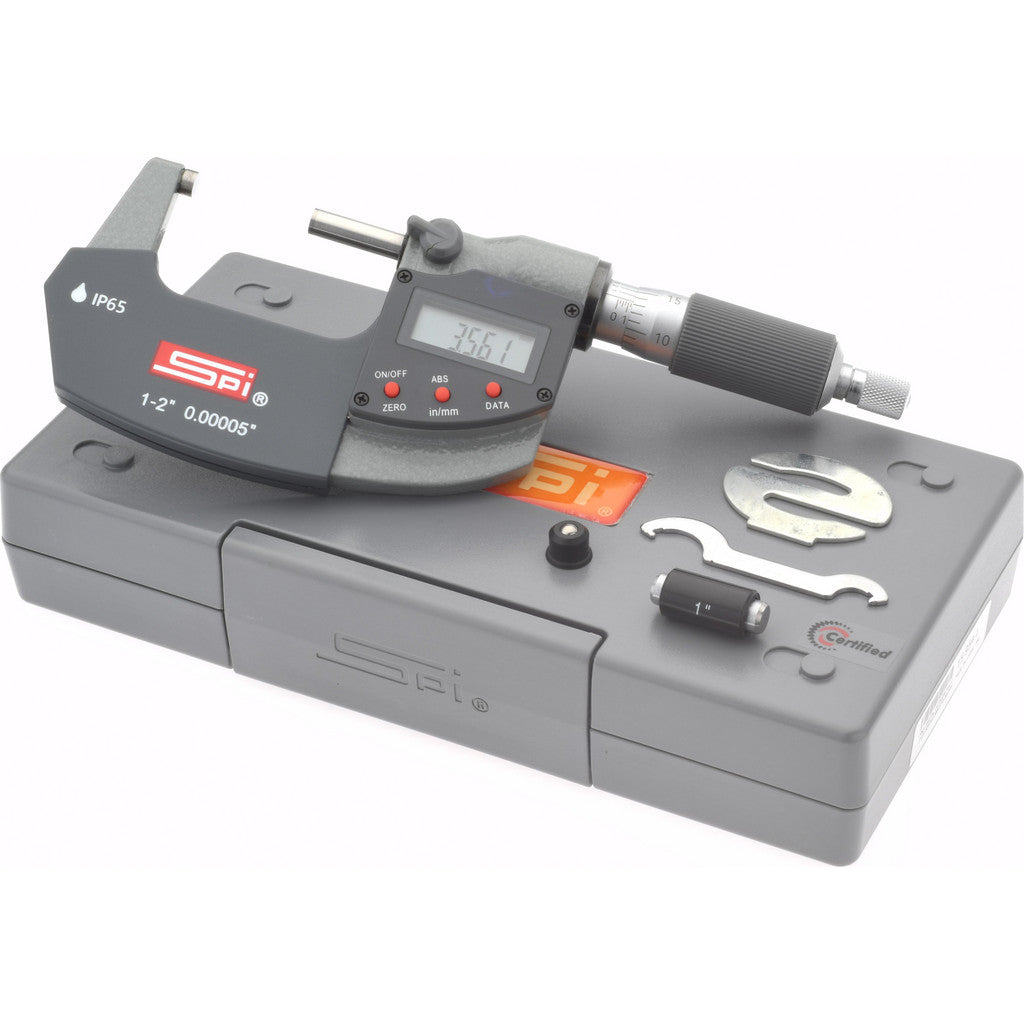 SPI CMS150902002 SPI Electronic Outside Micrometer: 25.00 mm to 2", Solid Carbide (CMS150902002)